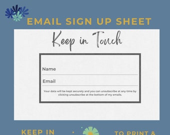 Email List Sign Up Form for Stallholders | Use to Collect Customer details to grow your email list when selling at markets, fairs, stalls
