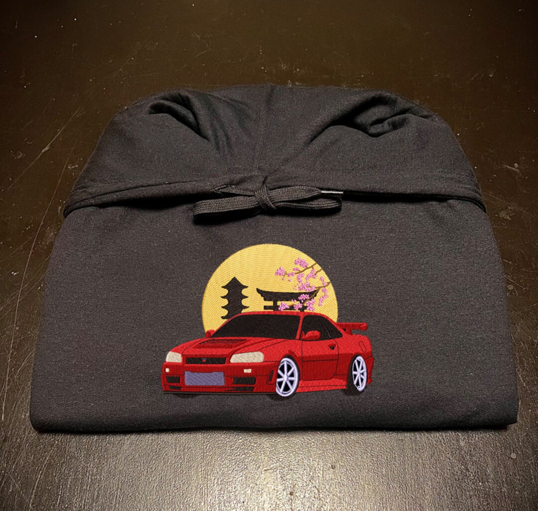 Skyline R34 GTR JDM Embroidered Hoodie Japanese Sunset Etsy