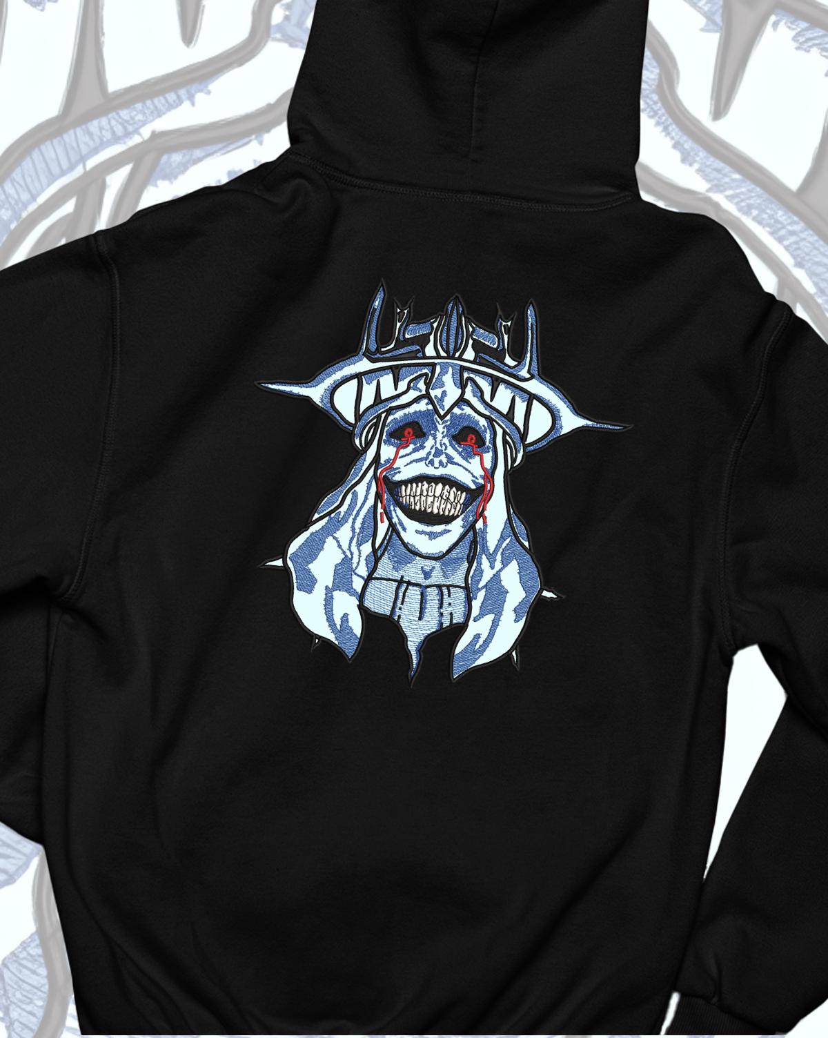 HartattaqApparel Anime Inspired Solo Leveling God Statue Kasaka Venom Fang Embroidered Hoodie