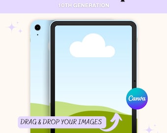 iPad Mockup Canva 10th Generation iPad Template Tablet Case Sublimation PLR Digital Planner Mockup | Editable Drag Drop Blank iPad Branding