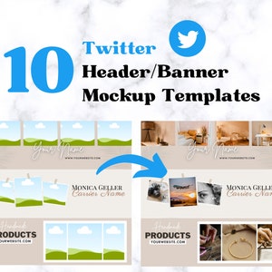 10 Twitter Banners | Twitter Banner Mockup Template | Twitter Cover Picture | Customizable w/ Canva Twitter Banner Profile Pic | X Banners