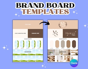 Canva Brand Board Template, DIY Branding Kit, Visual Identity, Business Branding Kit, DIY Logo Designs, Mood Board, Editable in Canva