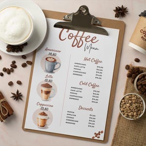 Coffee Menu, Coffee Shop Menu, Template, Cafe Menu, Price List, Coffeehouse, Digital Instant Download, Canva Editable Menu | Modern Business image 9