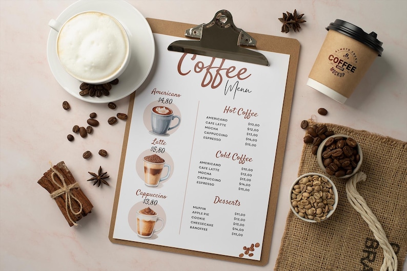 Coffee Menu, Coffee Shop Menu, Template, Cafe Menu, Price List, Coffeehouse, Digital Instant Download, Canva Editable Menu | Modern Business image 9