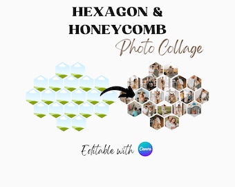Picture Collage Frames Hexagon Honeycomb Templates Canva, Honey comb Photo Frame Photo Collage Picture Collage Frame Canva Images Pic Shape