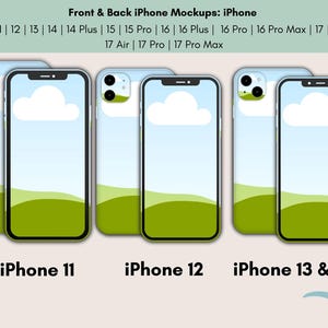 iPhone 11, iPhone 12, iPhone 13, iPhone 14, iPhone 14 Plus, iPhone 15, iPhone 15 Pro Mockups Canva Templates  11 | 12 | 13 | 14 | 14 Plus | 15 | 15 Pro | 16 | 16 Plus | 16 Pro | 16 Pro Max | 17 | 
17 Air | 17 Pro | 17 Pro Max
iPhone Smartphone Mockups, iPhone 15, iPhone 14, Canva Template, iPhone Case Mock up, Sublimation iPhone, Camera Cover, Screen, Blank Phone