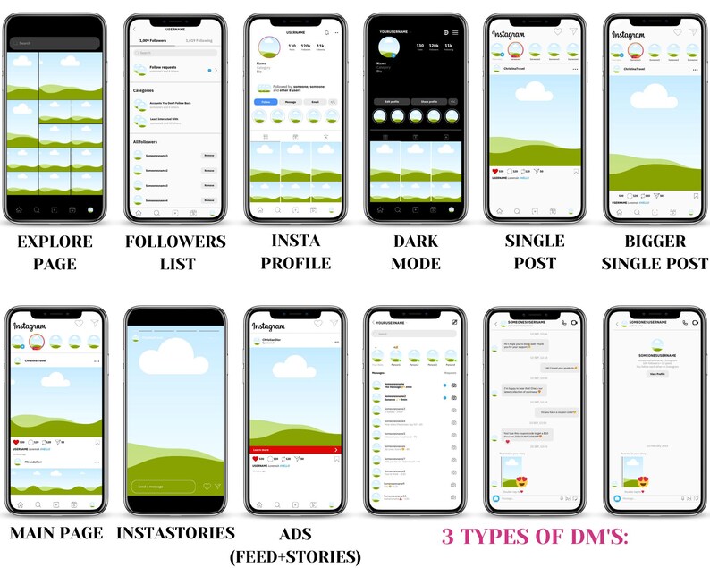 Social Media Mockups Templates Bundle, Facebook Instagram TikTok Canva, Profile Story Reels Ads For, Social Media Marketing, Social Media Manager Template Social Media Mockup Bundle, Editable with Canva, Social Media Mockup Canva Template