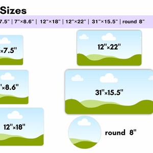 Create your own design with these Mouse Pad Mockups Canva Template, Desktop Mat Canva Frame, Mousepad Sublimation, Custom Desk Mat, Customized Blank Mouse Pad, Large, Round. In 6 sizes