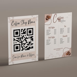 Coffee Menu, Coffee Shop Menu, Template, Cafe Menu, Price List, Coffeehouse, Digital Instant Download, Canva Editable Menu | Modern Business image 2