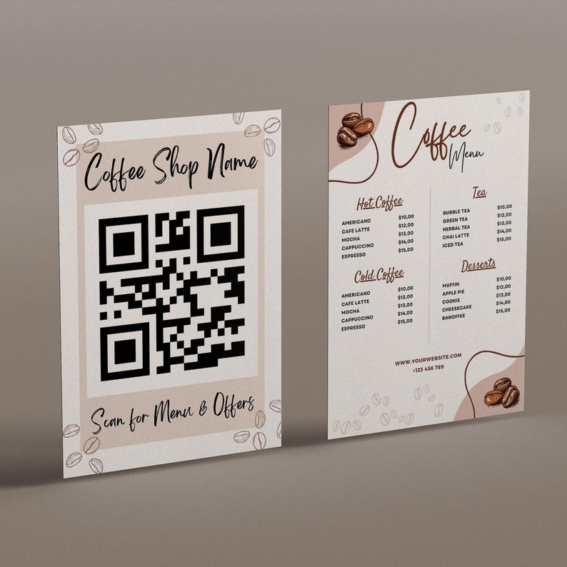 Coffee Menu, Coffee Shop Menu, Template, Cafe Menu, Price List, Coffeehouse, Digital Instant Download, Canva Editable Menu | Modern Business image 2