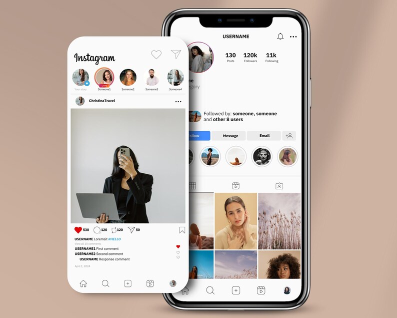 Social Media Mockups Templates Bundle, Facebook Instagram TikTok Canva, Profile Story Ads, Mock Up Social Media Post, Social Media Design image 10
