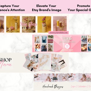 May include: A collage of images promoting handmade designs, including logos, calendars, and ebooks. The collage features a pink and white color scheme with a variety of images, including floral arrangements, fabric swatches, and a woman working on a craft project. The text "Handmade Designs" is featured at the bottom of the collage.