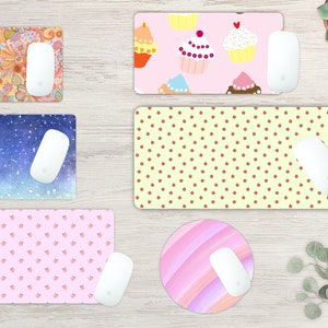 Showcase of how the complete mouse pad look with an image. Create your own design with these Mouse Pad Mockups Canva Template, Desktop Mat Canva Frame, Mousepad Sublimation, Custom Desk Mat, Customized Blank Mouse Pad, Large, Round.
