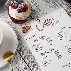 Coffee Menu, Coffee Shop Menu, Template, Cafe Menu, Price List, Coffeehouse, Digital Instant Download, Canva Editable Menu | Modern Business image 4