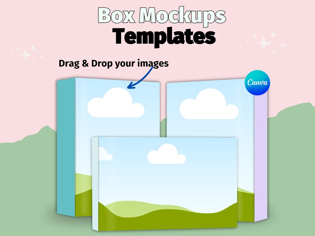 Box Mockup Canva Template, Product Box Mockup Display, DIY Box Template ...