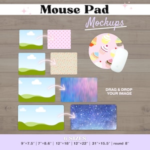 Mouse Pad Mockups Canva Template, Desktop Mat Canva Frame, Mousepad Sublimation, Custom Desk Mat, Customized Blank Mouse Pad, Large, Round