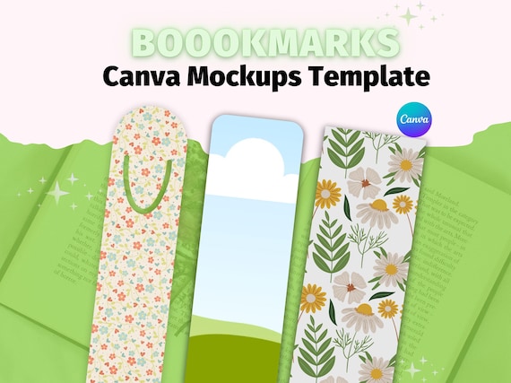 Bookmark Mockup Canva Template, Digital Mockup, Sublimation Mockup, 2x6, Product Mockup, Digital Book Marks, Stationary, Editable Design