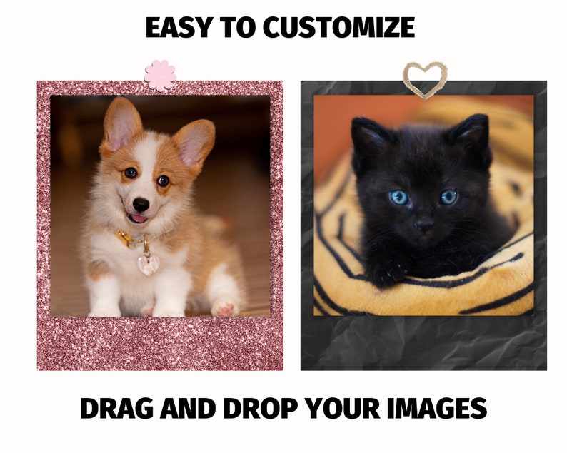 Polaroid Canva Template Instax Analog Photo Retro Picture Drag and Polaroid Canva Template Instax Analog Photo Retro Picture Drag and