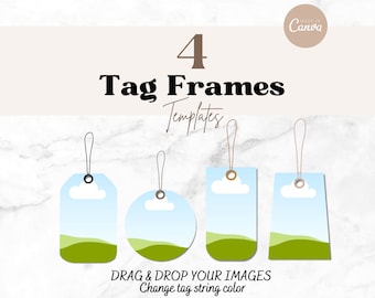 Tag Mockup, Canva Template, Round Tag, Luggage Tag Present Gift Price Tags Product Tag, Label, Realistic, String, Ornaments, Canva Templates