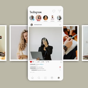 drag and drop Social Media Mockup Bundle, Facebook Mockup, Instagram Mockup, TikTok Mockup, Profile, Story, Reels, Ads Social Media Mockup Templates, Editable with Canva, Social Media Mockup Canva Template