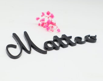Lettering made of black acrylic glass Plexiglas, acrylic letters, personalized lettering, children's room door, office, door sign, wedding