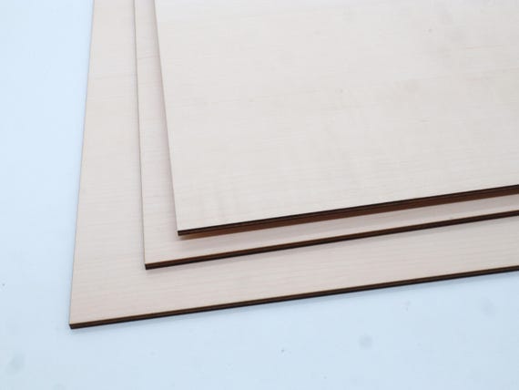 Laser Ahorn Sperrholz 5 mm für dunkle Lasergravuren | Lasermaterial Bastel Holz | Modellbau Zubehör | Ahornsperrholz |  Laser Schnitt Holz