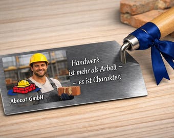 Personalized trowel with photo – gift for company anniversary – engraving with name – gift for bricklayers and tradesmen – journeyman's examination