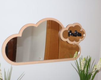 Personalized Cloud Mirror for Children's Room, Unbreakable and Shatterproof, Gift for Boys and Girls, Children's Room Wall Decor
