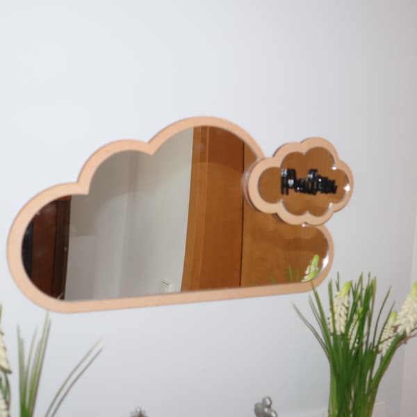 Personalized mirror for children's room cloud, unbreakable and shatterproof, gift for boys and girls, children's room wall decoration