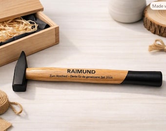Personalized locksmith's hammer with UV printing – farewell gift for tradespeople, colleagues or employees – name & text customized