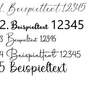 May include: A handwritten list of five items, numbered 1 through 5. Each item includes the text "Beispieltext" followed by a number. The numbers are 12345, 12345, 12345, 12345, and an empty space.