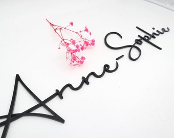 Acrylglas Namenschild  FineArt Syle, viele Farben, Hochzeitsschrift, Tischdeko Hochzeit, Wanddeko, Wohnzimmer, Kinderzimmer oder Büro, Laser