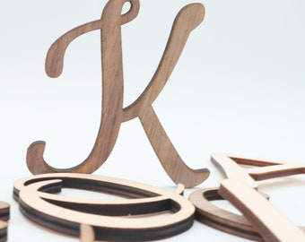 Wooden letters 5 mm walnut maple, natural wood letters, personalized lettering, children's room door, office, door sign, individual