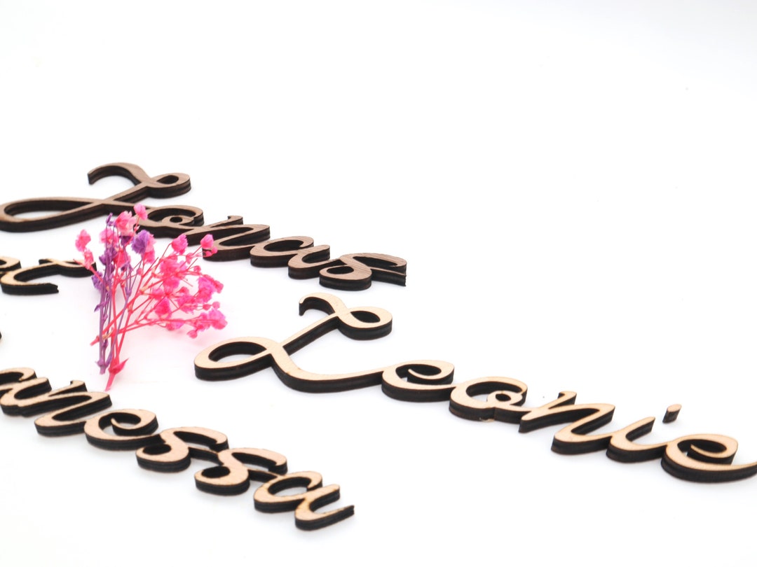 Name as Lettering in 5 Mm Walnut, Maple, Beech Personalized Name Plate ...