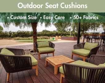 Coussin extérieur de taille personnalisée, forme personnalisée, tissu hautement durable, coussin de canapé, coussin de banc, coussin de patio