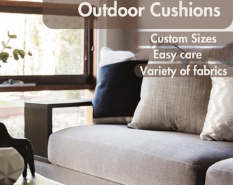 Coussin extérieur, Coussins de banc, 50+ couleurs, Coussin de forme personnalisée, Coussin de canapé, 8 ans de garantie, Tissu durable, Confortable