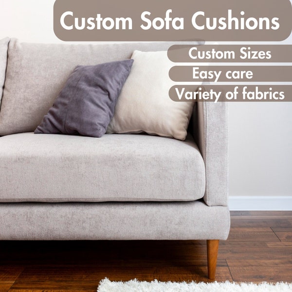 Custom sofa cushion, 50+ colors, Custom shape, 8 years of warranty, Indoor and Outdoor cushion, Custom Fit, Bench cushion, Seat pads