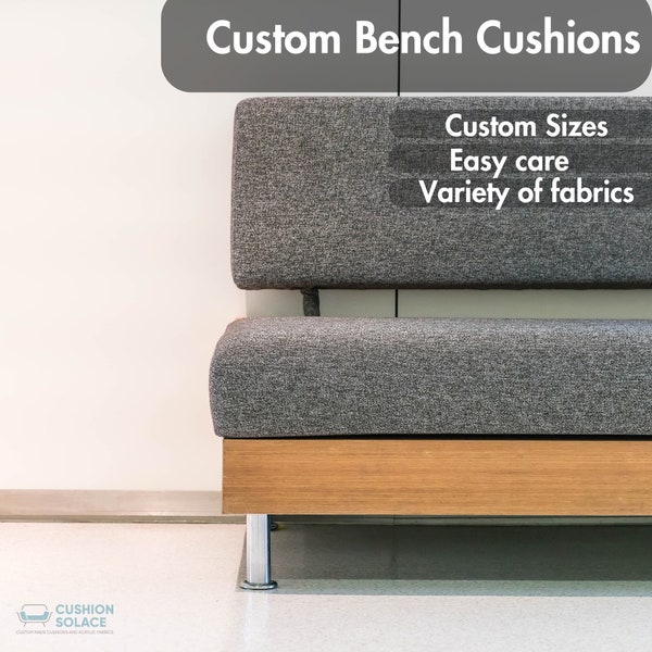 Custom Size Bench Cushions, 50+ colors, Custom shape cushion, Water/Stain Resistant, Mudroom Cushion, Bay window Cushion, 8 years warranty