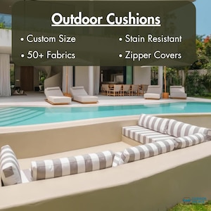 Custom Outdoor Sofa Cushion: Water Resistant Bench Seat Pad