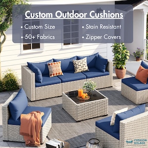 Custom Outdoor Sofa Cushion: Water Resistant Bench Seat Pad, 50+ Colors