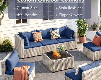Custom Outdoor Sofa Cushion: Water Resistant Bench Seat Pad, 50+ Colors