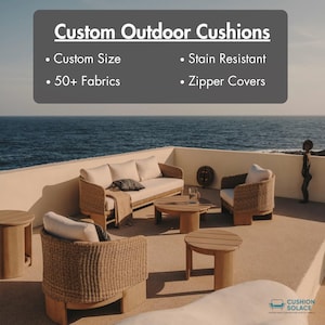 Custom Outdoor Sofa Cushion: Water Resistant Bench Seat Pad, 50+ Colors