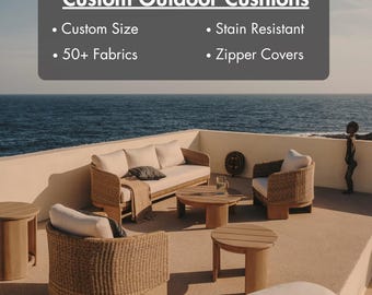 Custom Outdoor Sofa Cushion: Water Resistant Bench Seat Pad, 50+ Colors