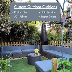 Custom Outdoor Sofa Cushion: Water Resistant Bench Seat Pad, 50+ Colors