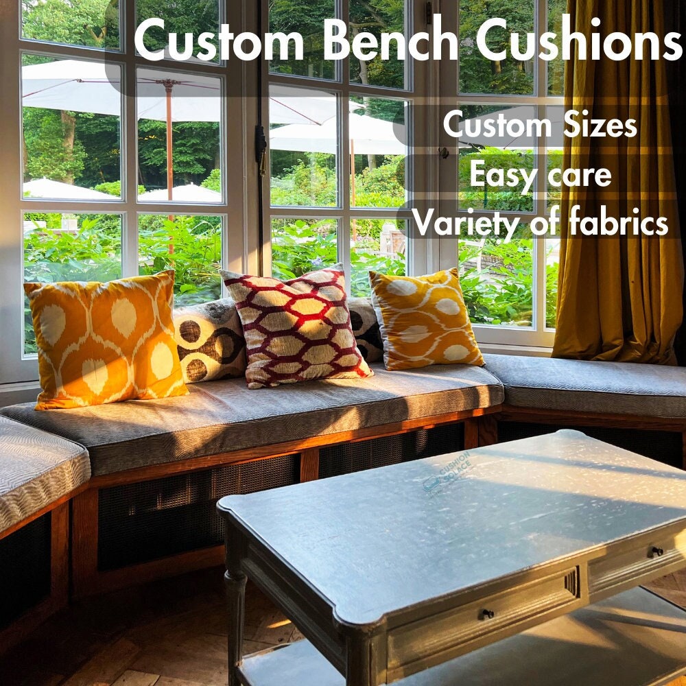 Custom Window Seat Cushion, 50 Colors, Custom Shape Cushion, Water