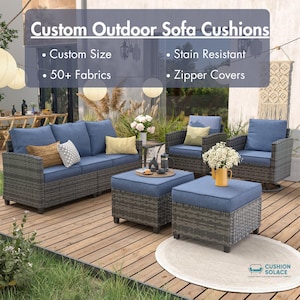 Custom Outdoor Sofa Cushion: Water Resistant Bench Seat Pad, 50+ Colors