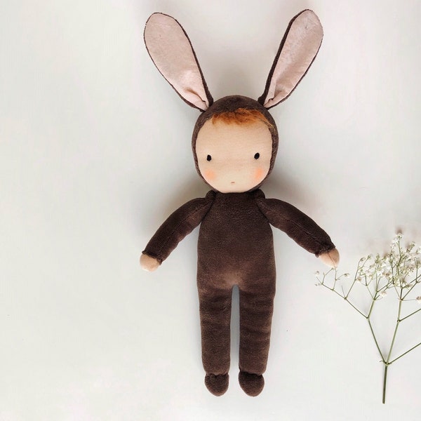 Modèle PDF Poupée lapin Waldorf | Modèle de poupée Waldorf | poupée inspirée de Waldorf | Modèle de poupée lapin | Modèle de poupée DIY | Peluche