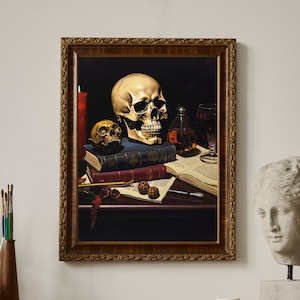 Caravaggio-Inspired Oil Painting Canvas Print 'Vanitas Reimagined'