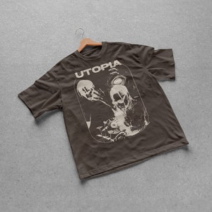 T-shirt graphique Travis Scott Utopia Album, t-shirt de concert aux graphismes éclatants, t-shirt de musique de concert hip hop, chemise de rappeur tendance pour streetwear