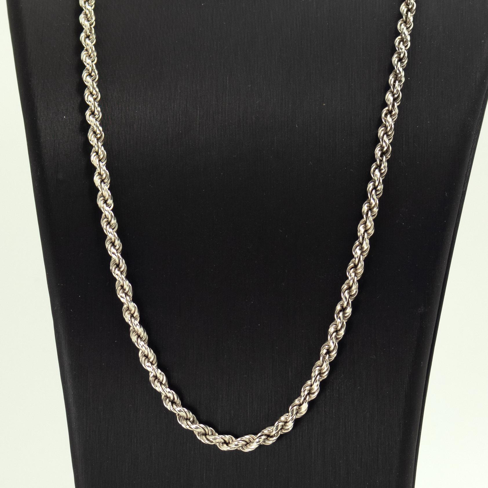 Sterling Silver Rope Chain – Unisex Necklace 45 Cm - Etsy Australia